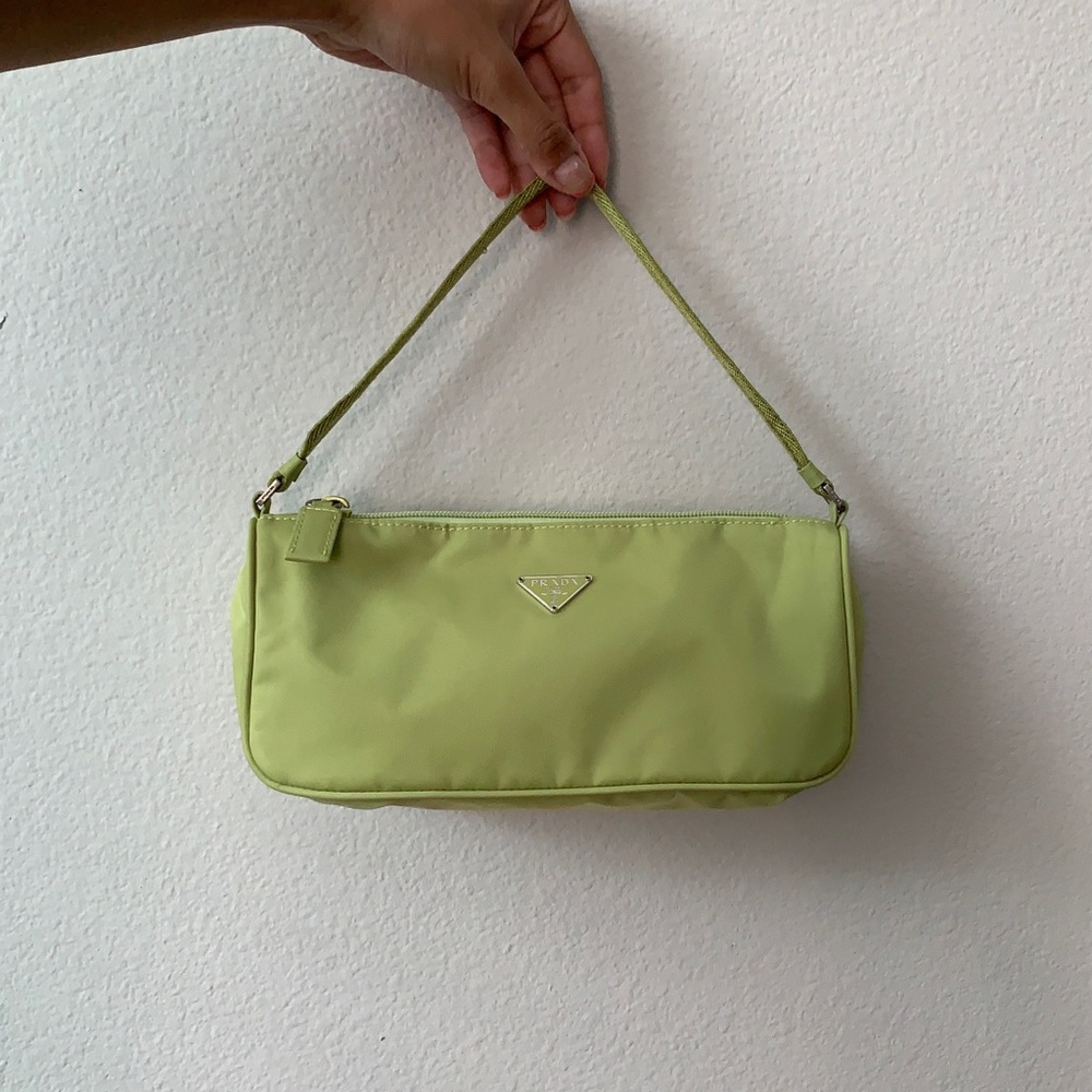 —SOLD Prada Green Nylon Mini Baguette Bag